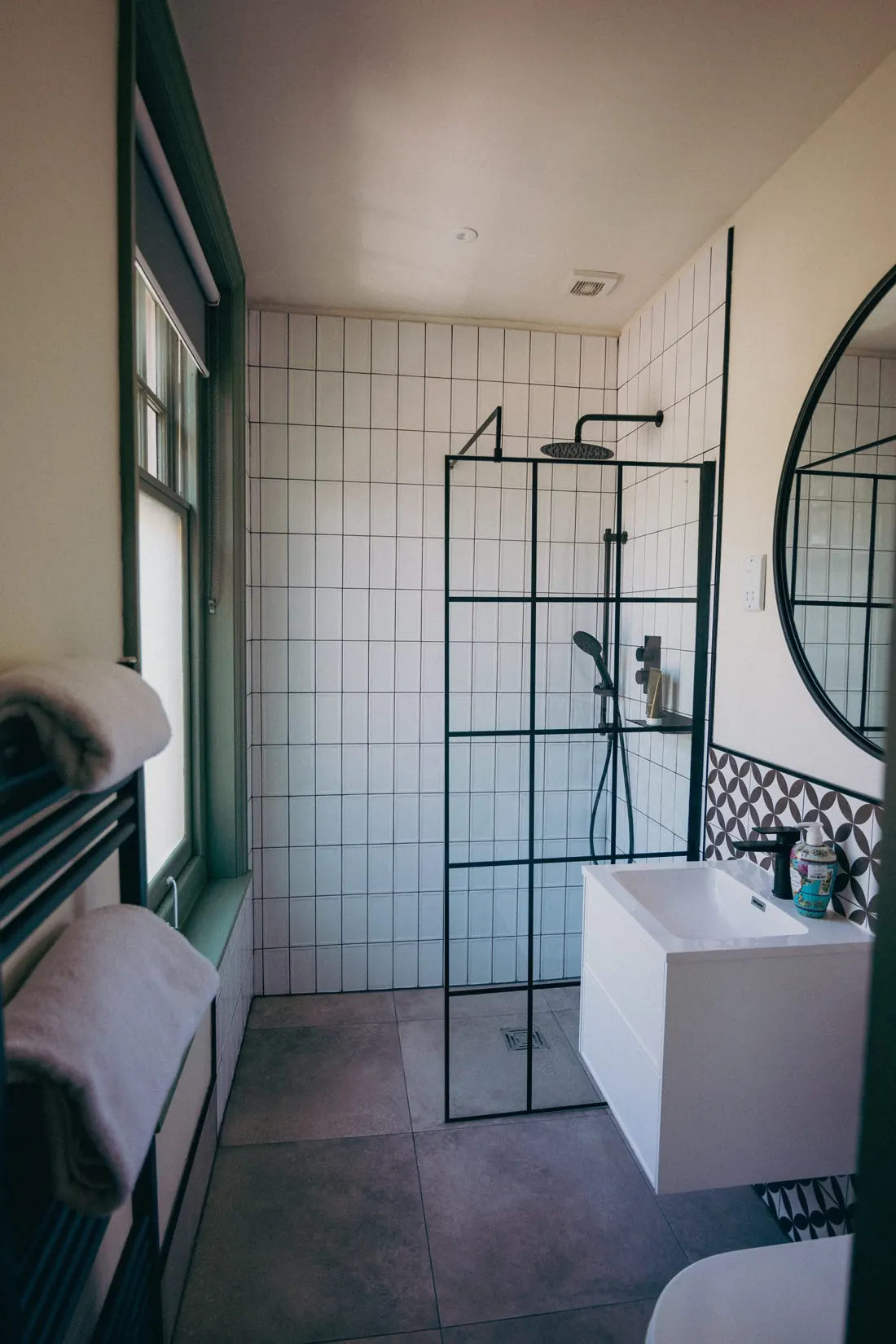 A Westie Warren ensuite with rainfall shower